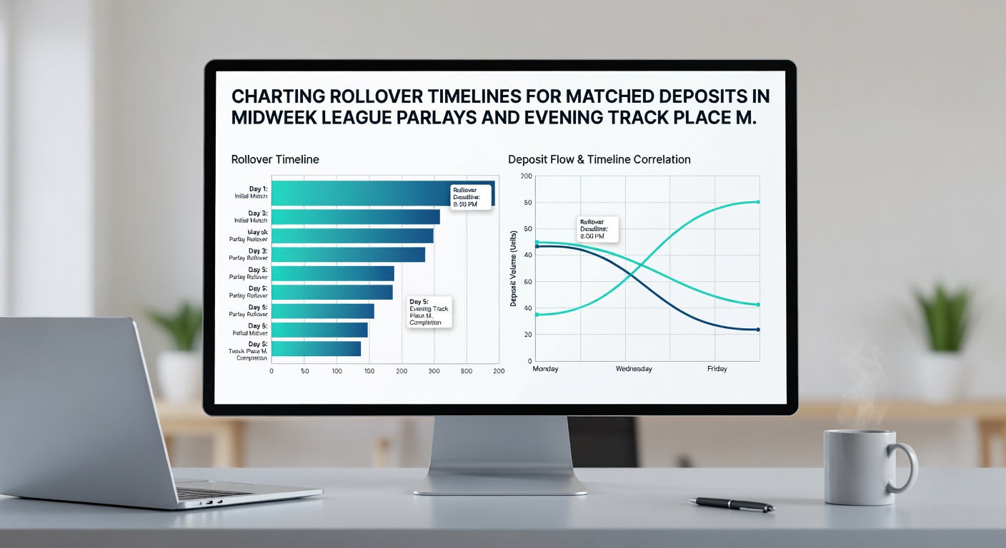 Timeline chart showing rollover progress for evening horse racing place bets and midweek football accumulators