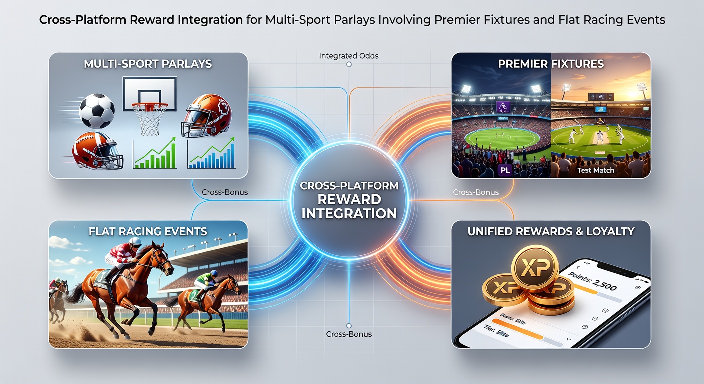 Cross-platform betting interface showing combined football and horse racing parlay options with integrated reward tracking
