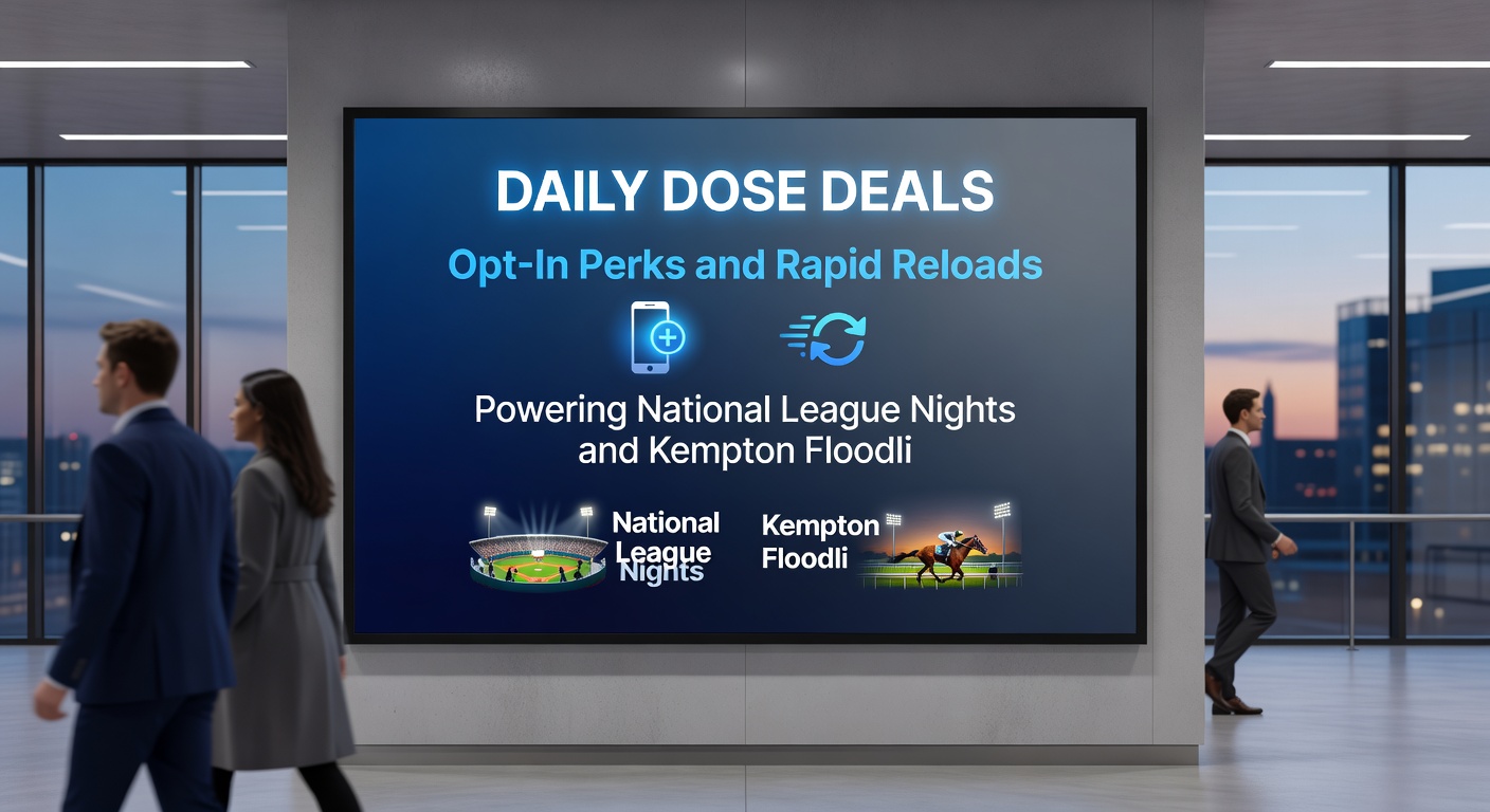 Mobile screen showing opt-in daily deal active during a National League match with Kempton race odds reloading in background