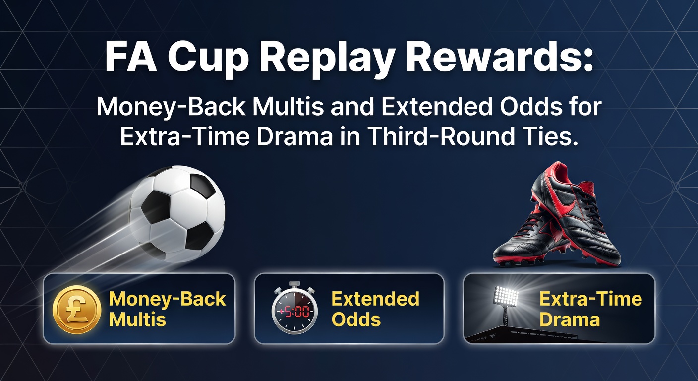 Betting slip highlighting money-back multi and extended extra-time odds during an FA Cup replay