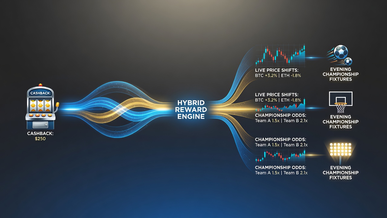 Diagram showing data flow between casino cashback ledgers and live odds engines at evening events
