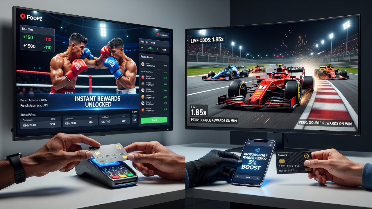 Digital payment options supporting live betting on motorsport and combat events