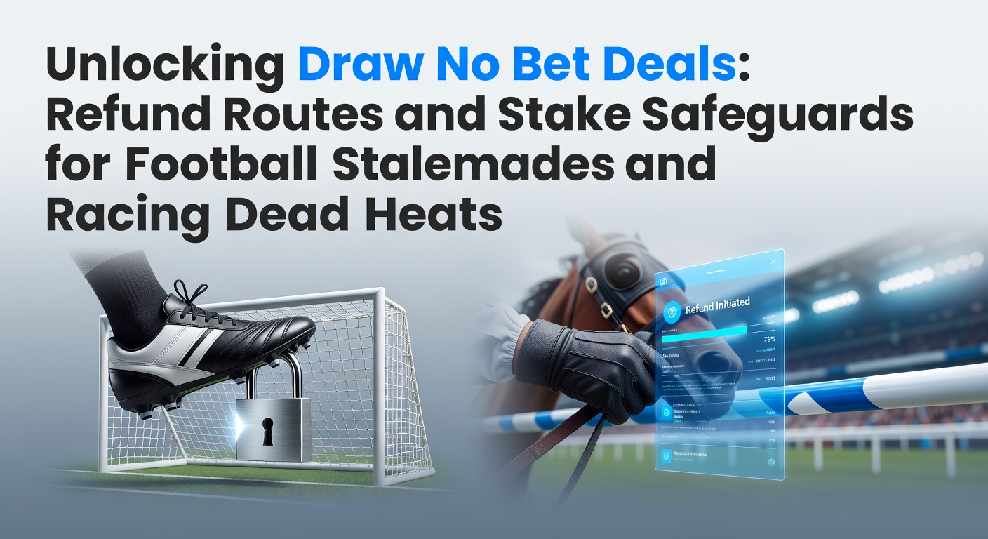 Football pitch during a tense draw with overlaid betting odds showing Draw No Bet options, highlighting stake refund mechanics