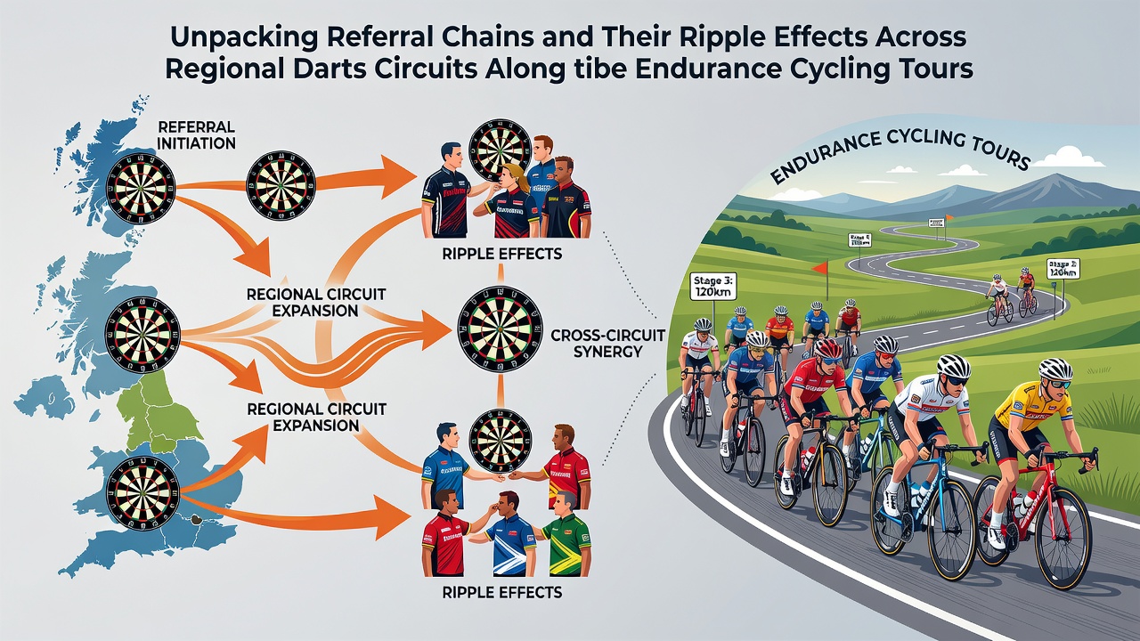 Regional darts players and endurance cyclists engaging in community referral activities during local events